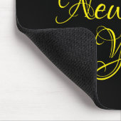 Happy New Year 2026 Black and Yellow Script Mousepad (Ecke)