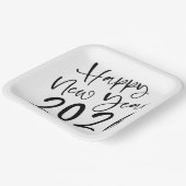 Happy New Year 2026 Black Script  Pappteller (Gewinkelt)