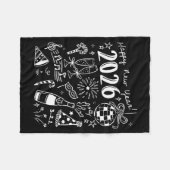 Happy New Year 2026 Bow Funny  Fleecedecke (Vorderseite (Horizontal))