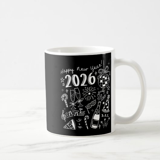 Happy New Year 2026 Bow Funny  Kaffeetasse (Rechts)