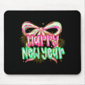 Happy New Year 2026 Brushstroke Coquette Firework  Mousepad (Vorne)