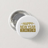Happy New Year 2026 Button (Vorne & Hinten)