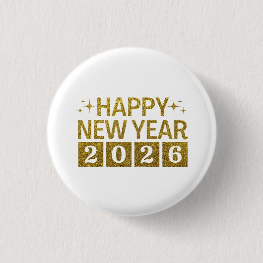 Happy New Year 2026 Button (Vorderseite)
