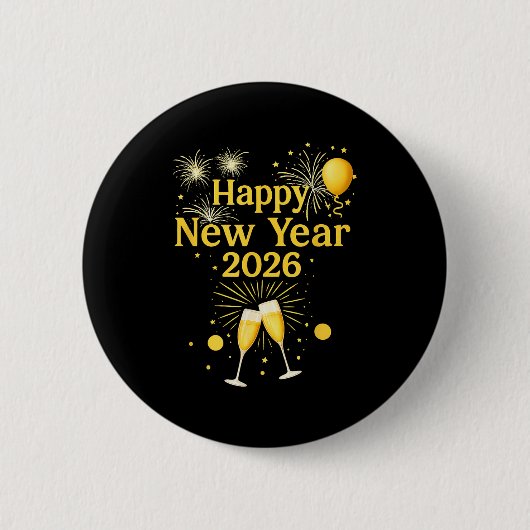 Happy New Year 2026  Button (Vorderseite)
