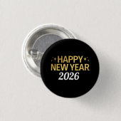Happy New Year 2026 Button (Vorne & Hinten)