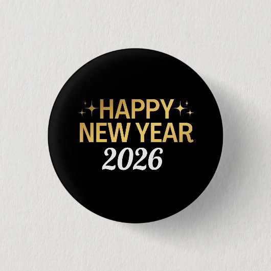 Happy New Year 2026 Button (Vorderseite)