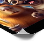 Happy New Year 2026 Capybara Pug Party Art  Poster (Ecke)