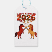 Happy New Year 2026 – Celebrating Horses with Cham Geschenkanhänger (Rückseite)