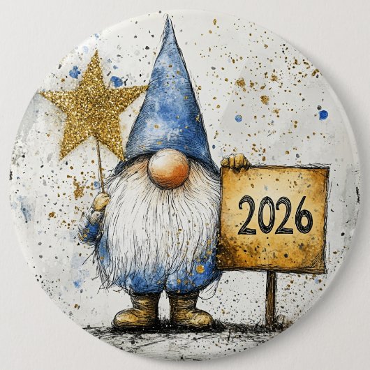 Happy New Year, 2026, Celebration Button (Vorderseite)