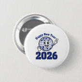 Happy New Year 2026 Celebration Design Button (Vorne & Hinten)