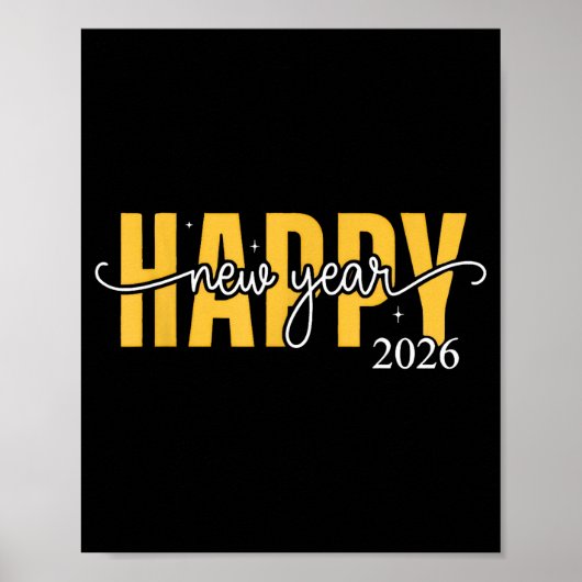 Happy New Year 2026 Celebration For Men Women Kids Poster (Vorne)