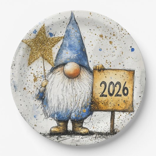 Happy New Year, 2026, Celebration Pappteller (Vorderseite)