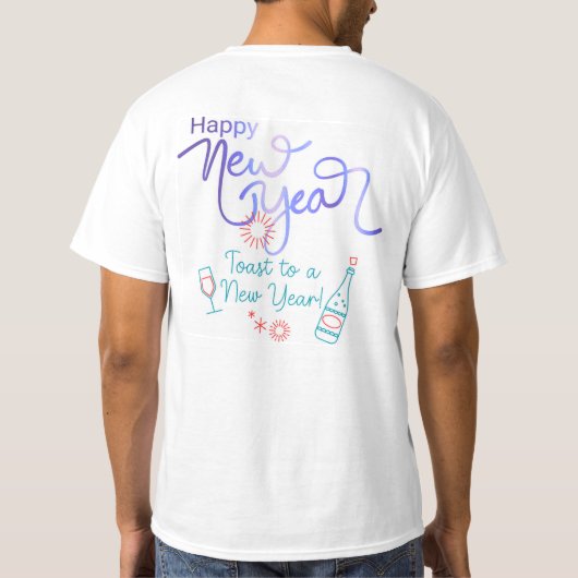  Happy New Year 2026 Celebration T-Shirt (Rückseite)