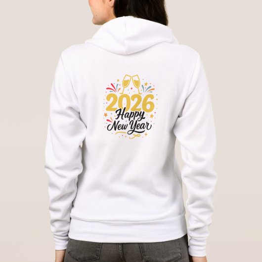 Happy New Year 2026 Celebration Zip Hoodie (Rückseite)