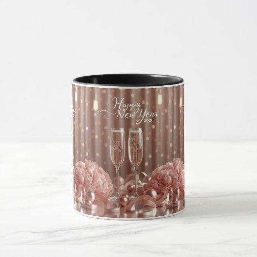 happy new year 2026 champagne lights mug tasse (Zentrum)