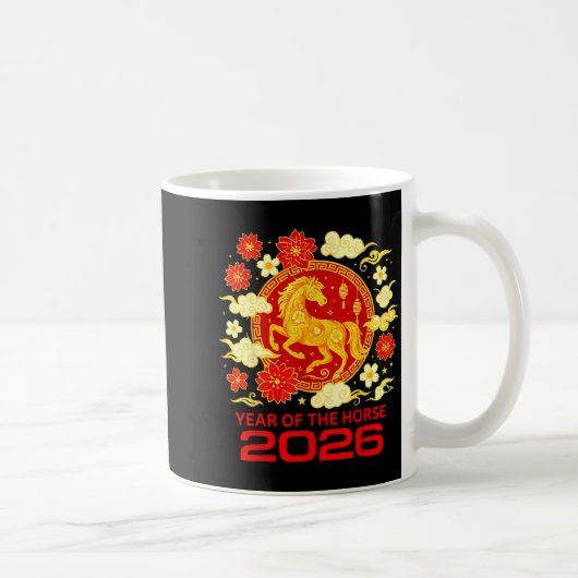 Happy New Year 2026 Chinese New Year Horse Zodiac  Kaffeetasse (Rechts)