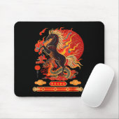 Happy New Year 2026 Chinese New Year Horse Zodiac  Mousepad (Mit Mouse)