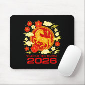 Happy New Year 2026 Chinese New Year Horse Zodiac Mousepad (Mit Mouse)