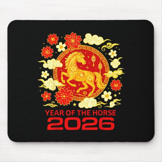 Happy New Year 2026 Chinese New Year Horse Zodiac Mousepad (Vorne)