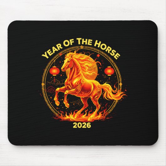 Happy New Year 2026 Chinese New Year Horse Zodiac Mousepad (Vorne)
