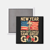 Happy New Year 2026 Christian Challenges Same Grea Magnet (Vorderseite/Rückseite)