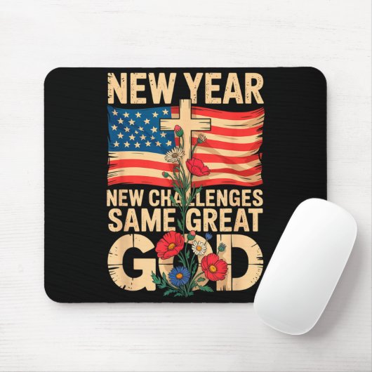 Happy New Year 2026 Christian Challenges Same Grea Mousepad (Mit Mouse)