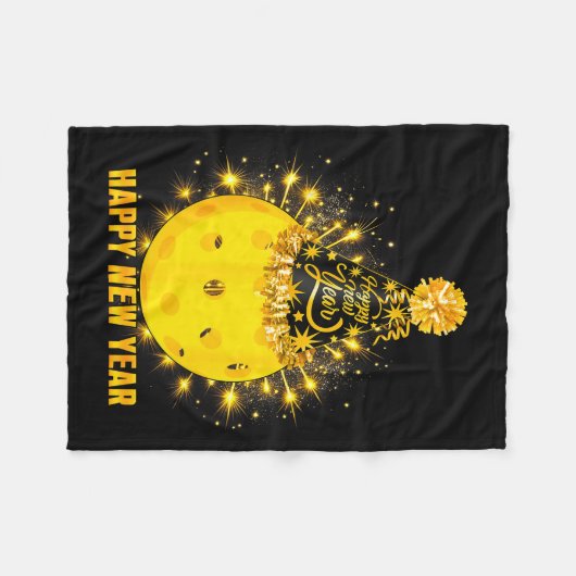 Happy New Year 2026 Ckleball Party Hat New Years E Fleecedecke (Vorderseite (Horizontal))