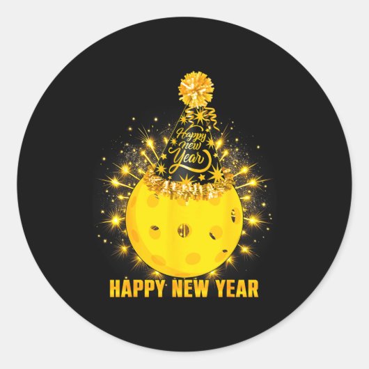 Happy New Year 2026 Ckleball Party Hat New Years E Runder Aufkleber (Vorderseite)