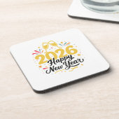 Happy New Year 2026 Coaster Set  Getränkeuntersetzer (Linke Seite)