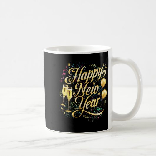 Happy New Year 2026 Confetti Fireworks New Years E Kaffeetasse (Rechts)