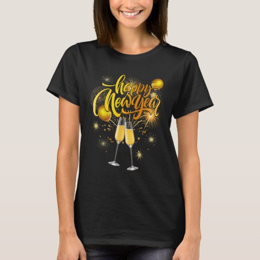 Happy New Year 2026 Confetti Fireworks New Years E T-Shirt (Vorderseite)