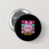 Happy New Year 2026 Coquette Bow & Disco Ball Button (Vorne & Hinten)