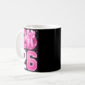 Happy New Year 2026 Coquette Bow & Disco Ball Kaffeetasse (Vorderseite Links)