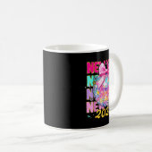 Happy New Year 2026 Coquette Bow & Disco Ball Kaffeetasse (VorderseiteRechts)