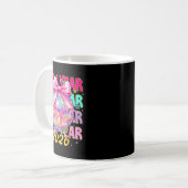 Happy New Year 2026 Coquette Bow & Disco Ball Kaffeetasse (Vorderseite Links)