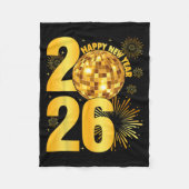 Happy New Year 2026 Coquette Bow Disco Ball New Ye Fleecedecke (Vorderseite)