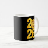Happy New Year 2026 Coquette Bow Disco Ball New Ye Kaffeetasse (VorderseiteRechts)