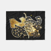 Happy New Year 2026 Coquette Bow Golden Family Mat Fleecedecke (Vorderseite (Horizontal))