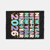 Happy New Year 2026 Coquette Bows New Years Nurse Fleecedecke (Vorderseite (Horizontal))