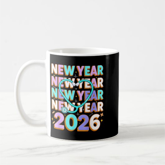 Happy New Year 2026 Coquette Bows New Years Nurse Kaffeetasse (Links)