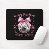 Happy New Year 2026 Coquette Nk Bow Disco Ball Wom Mousepad (Mit Mouse)