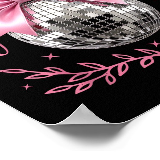 Happy New Year 2026 Coquette Nk Bow Disco Ball Wom Poster (Ecke)