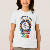 Happy New Year 2026 Countdown Clock Tri-Blend Shirt (Vorderseite)
