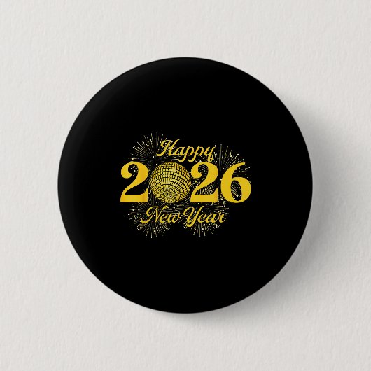 Happy New Year 2026 Countdown Party Trip Matching Button (Vorderseite)