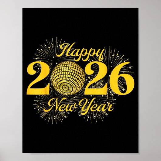 Happy New Year 2026 Countdown Party Trip Matching Poster (Vorne)