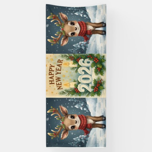 happy new year 2026 cozy party banner (Vertikal)