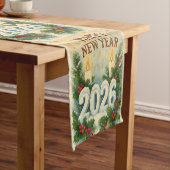 happy new year 2026 cozy table runner kurzer tischläufer (Beispiel)