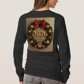happy new year 2026 cozy wreath long sleeve T-Shirt (Rückseite)