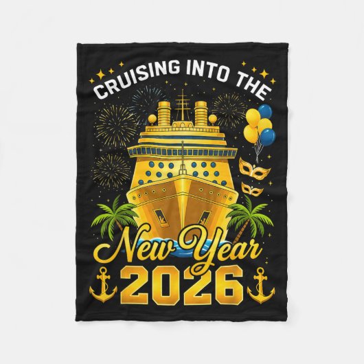 Happy New Year 2026 Cruising Into The New Year 202 Fleecedecke (Vorderseite)