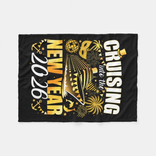 Happy New Year 2026 Cruising Into The New Year 202 Fleecedecke (Vorderseite (Horizontal))